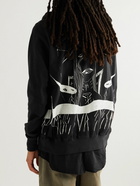 DRKSHDW by Rick Owens - Jason's Printed Cotton-Jersey Zip-Up Hoodie - Black