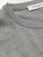 MAISON KITSUNÉ - Slim-Fit Logo-Appliquéd Wool Sweater - Gray