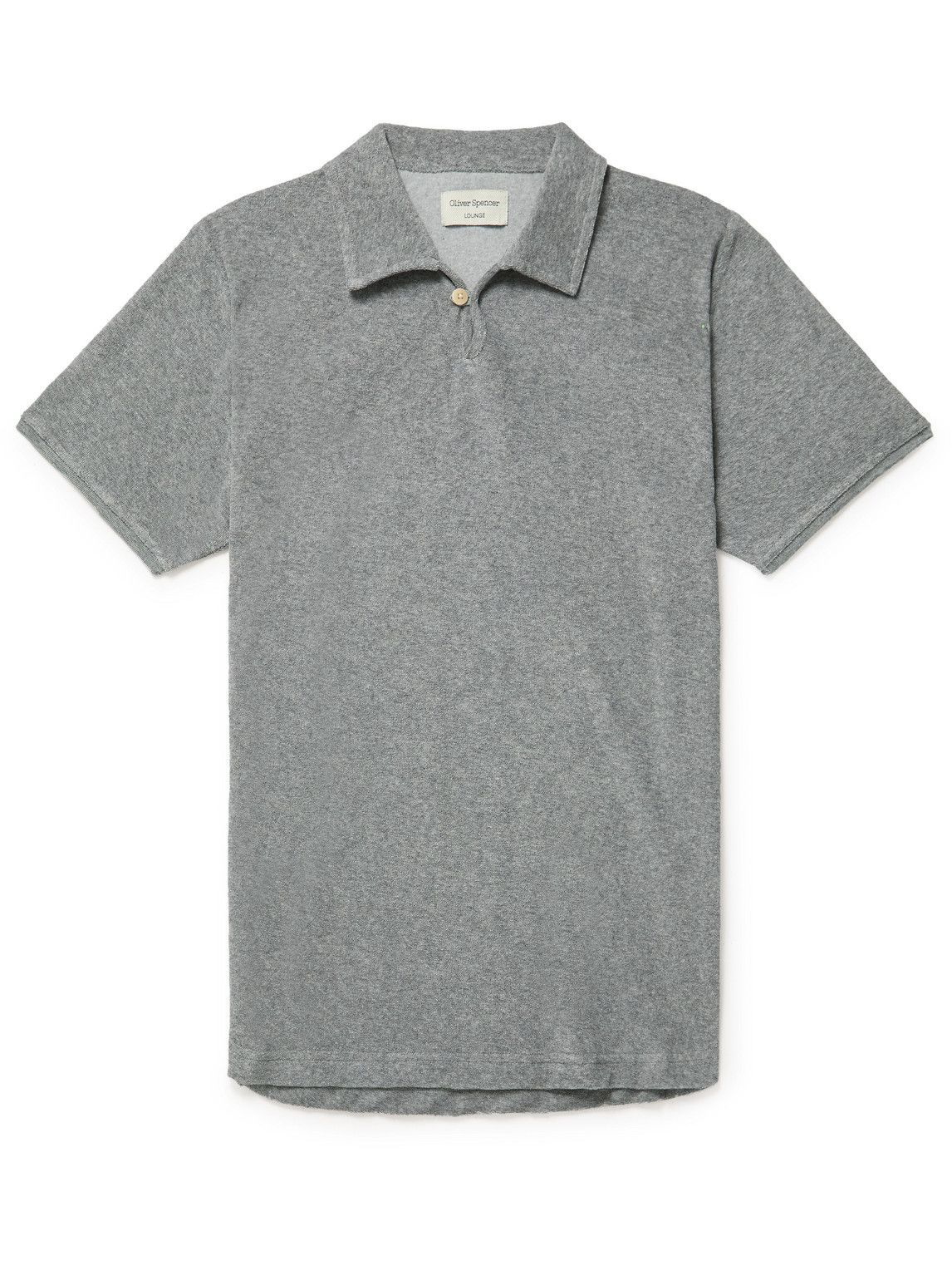 Photo: Oliver Spencer Loungewear - Cotton-Blend Terry Polo Shirt - Gray