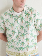 Hartford - New Palmito Printed Cotton Shirt - Neutrals