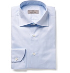 Canali - Light-Blue Slim-Fit Cutaway-Collar Striped Cotton-Twill Shirt - Men - Blue