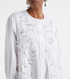Carolina Herrera Embroidered cotton-blend gown