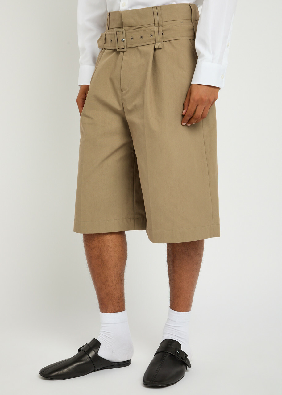 Simone Rocha Belted Cotton-gabardine Shorts