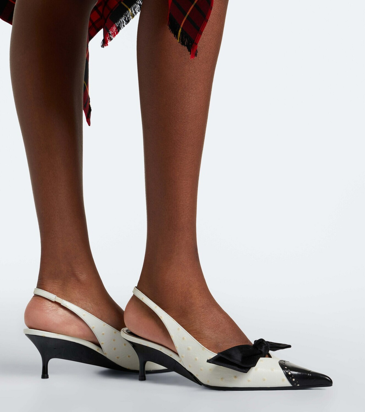 McQueen Koko bow-detail leather slingback pumps