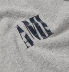 AMI - Logo-Print Mélange Fleece-Back Cotton-Jersey Sweatshirt - Gray