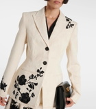 Erdem Embroidered cotton jacquard blazer