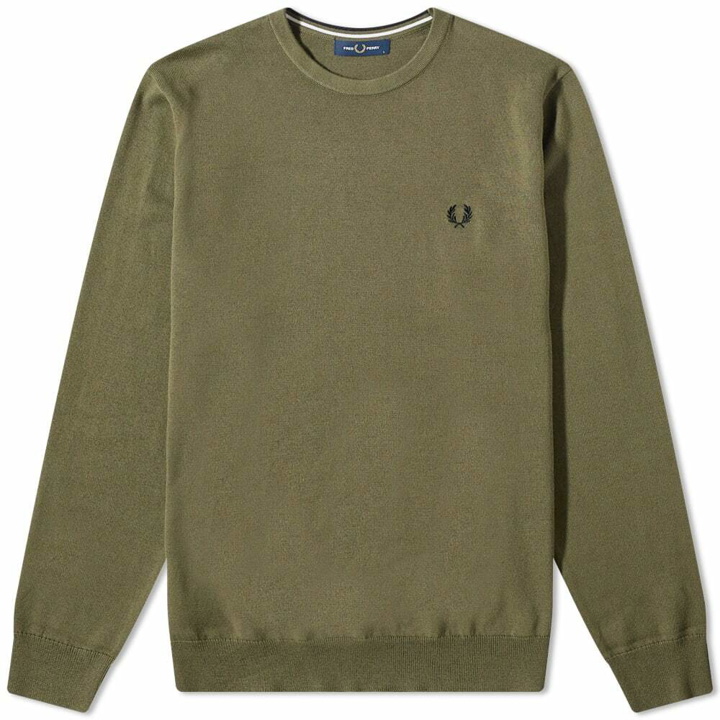 Photo: Fred Perry Authentic Men's Classic Crew Sweat in Uniform Green