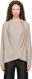 LEMAIRE Taupe Twisted Blouse
