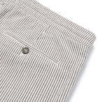 Ermenegildo Zegna - Grey Striped Cotton-Seersucker Drawstring Suit Trousers - Men - Gray