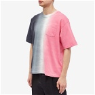 Sacai Men's Tie Dye T-Shirt in Charcoal Grey/Pink