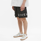 Givenchy Men's Logo Long Swim Short in Black/White