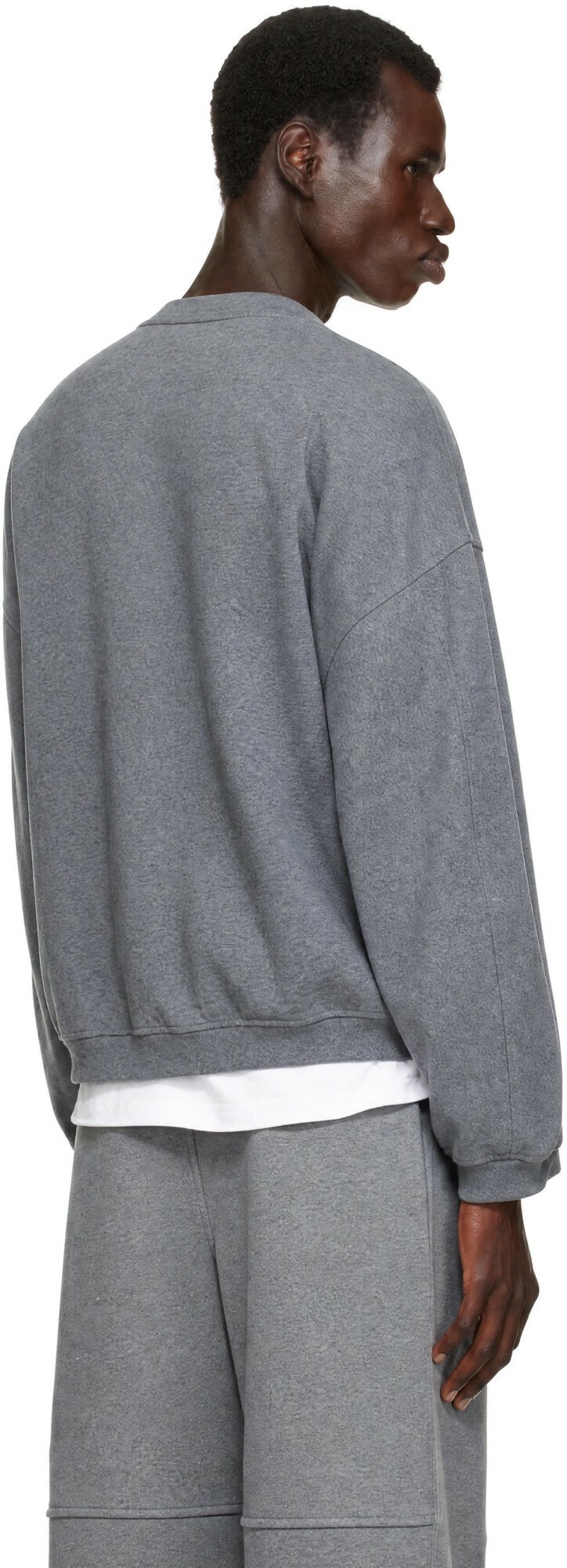 Alexander Wang Gray Oversized Logo Print Sweatshirt
