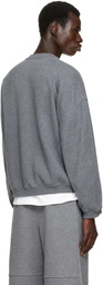Alexander Wang Gray Oversized Logo Print Sweatshirt