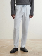 James Perse - Straight-Leg Garment-Dyed Linen Drawstring Trousers - Blue