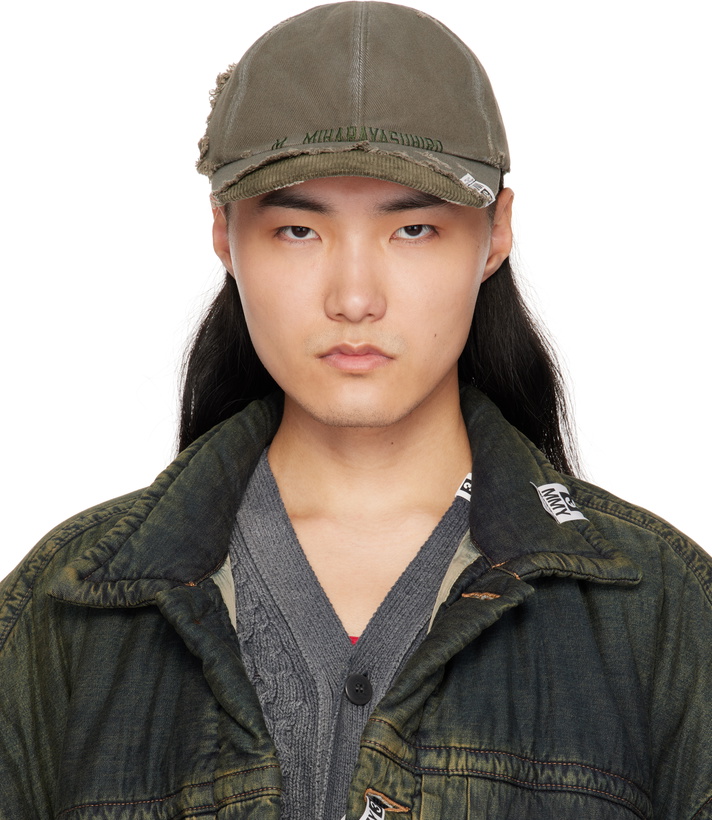 Maison MIHARA YASUHIRO Black Crushed Detail Cap Maison MIHARA YASUHIRO