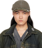Maison MIHARA YASUHIRO Khaki Crushed Detail Cap