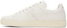 TOM FORD Off-White Warwick Grained Leather Sneakers