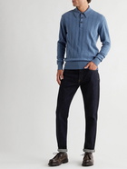 Oliver Spencer - Pablo Slim-Fit Ribbed Brushed-Wool Polo Shirt - Blue