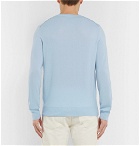 Berluti - Leather-Trimmed Cashmere Sweater - Men - Blue