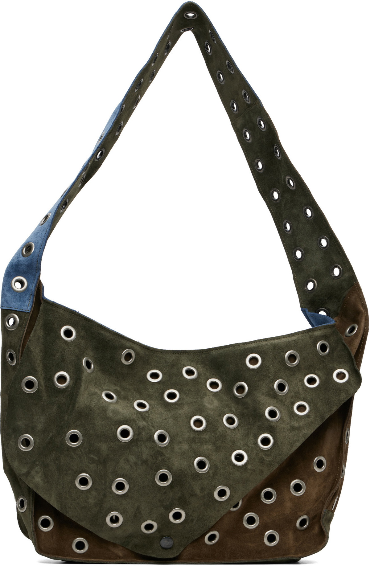 SC103 Khaki & Blue Record Messenger Bag