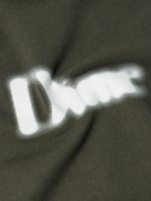 DIME - Classic Blurry Logo-Print Cotton-Blend Jersey Hoodie - Green