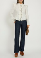 Isabel Marant Calina Picot Lace Cotton Blouse White