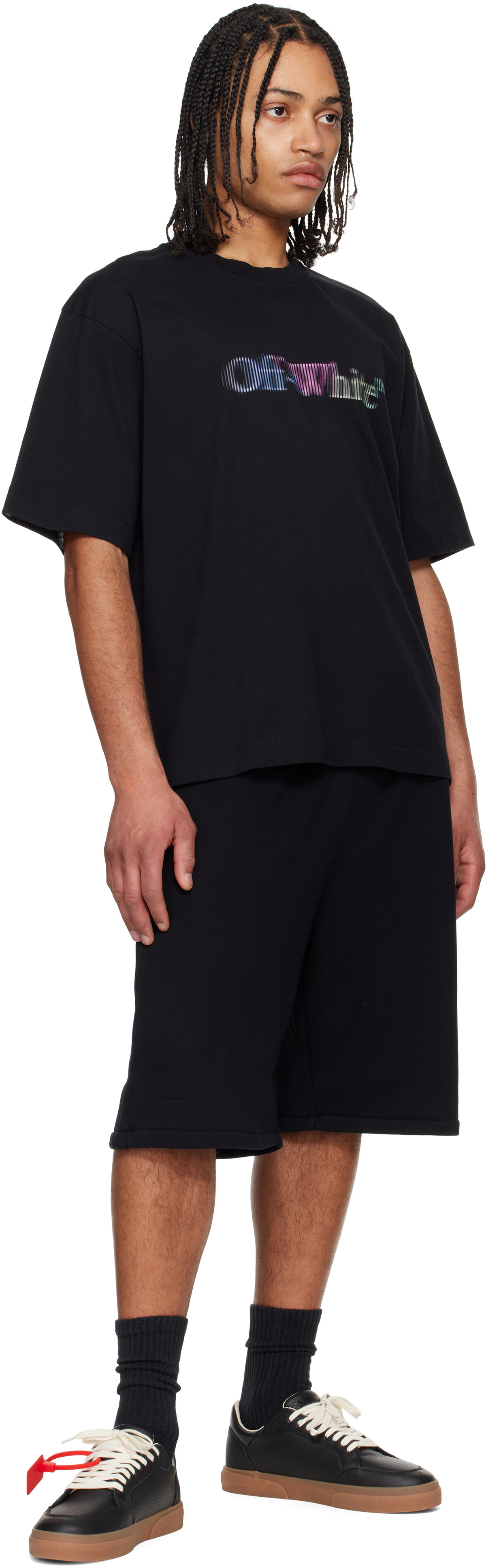 Off-White Black Spray Arrow Sweat Shorts