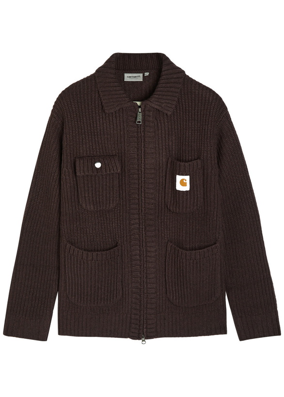 Photo: Carhartt Wip Chore Knit Cardigan Dark Brown