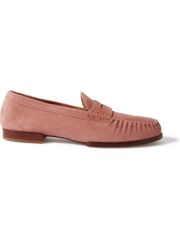 Photo: TOD'S - Suede Penny Loafers - Pink