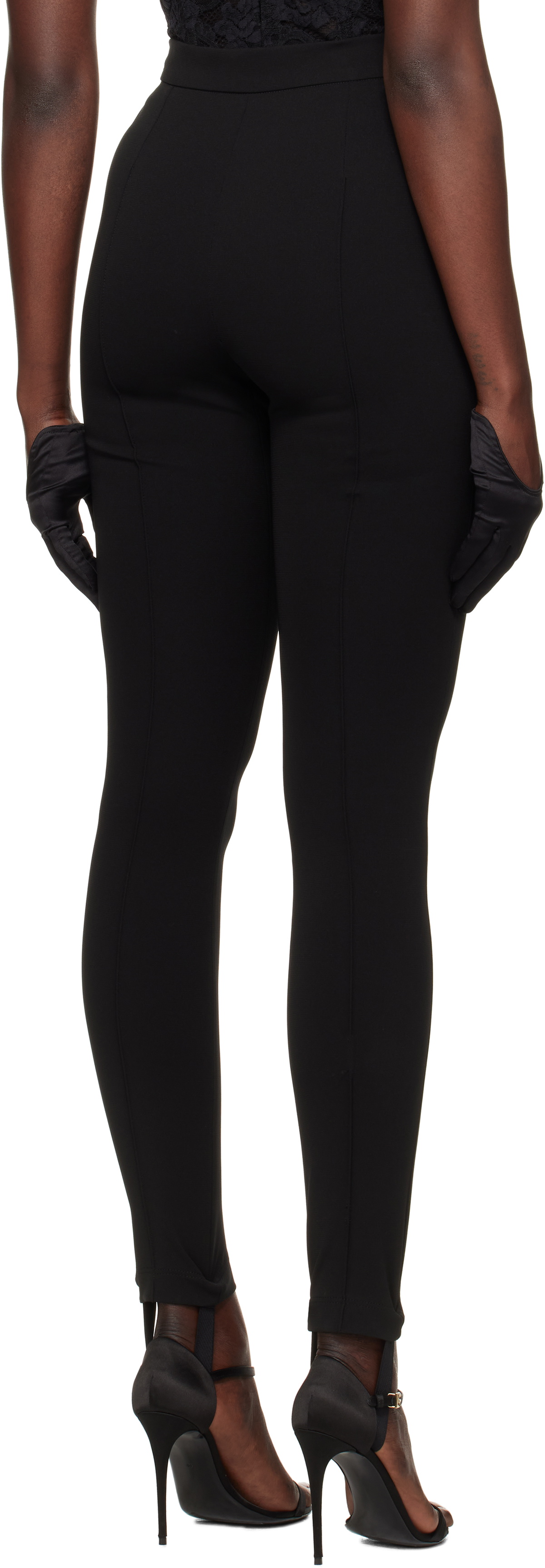 Dolce&Gabbana Black Jersey Milano Rib Leggings