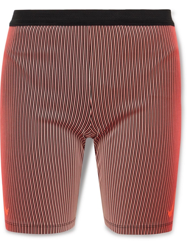 Photo: Nike Running - AeroSwift Ribbed Striped Stretch-Jersey Shorts - Pink