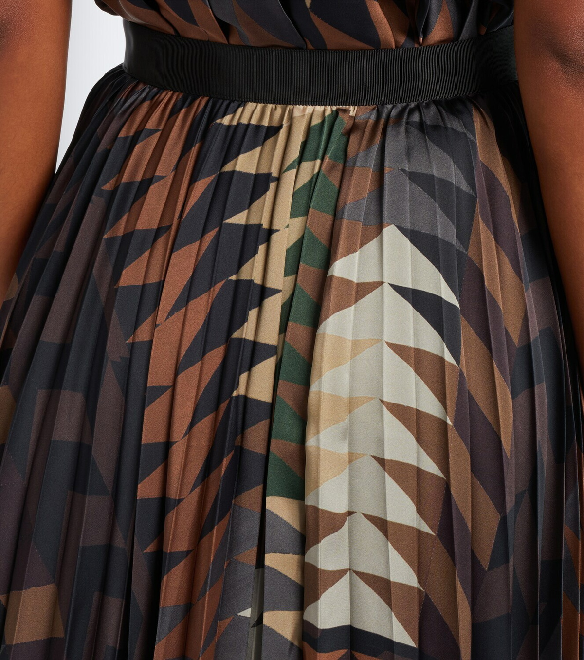 Sacai x A.P.C. plissé printed midi skirt