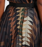 Sacai x A.P.C. plissé printed midi skirt