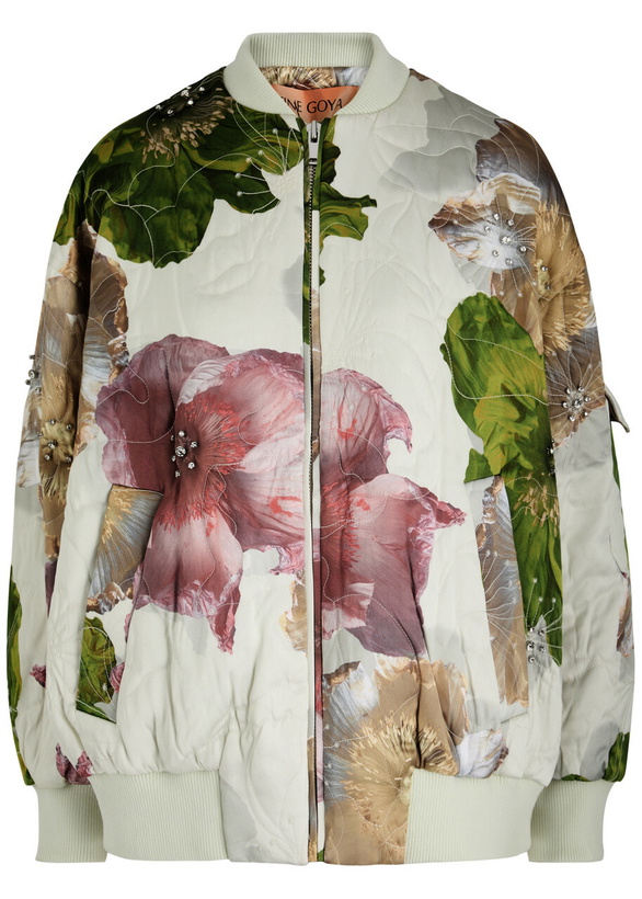 Photo: Stine Goya Norea Floral-print Satin Bomber Jacket Multicoloured 1