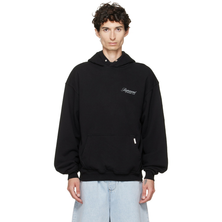 Photo: Represent Black Printed 'Owners Club' Script Hoodie