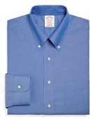 Brooks Brothers Men's Madison Relaxed-Fit Dress Shirt, Non-Iron Button-Down Collar | French Blue