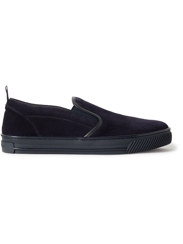Photo: Gianvito Rossi - Suede Slip-On Sneakers - Blue