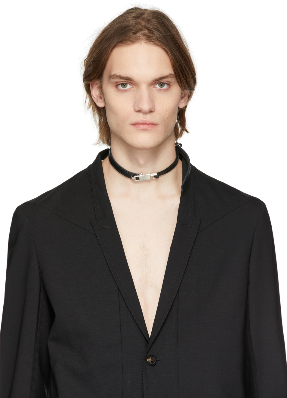 Rick Owens Black Leather Choker Rick Owens