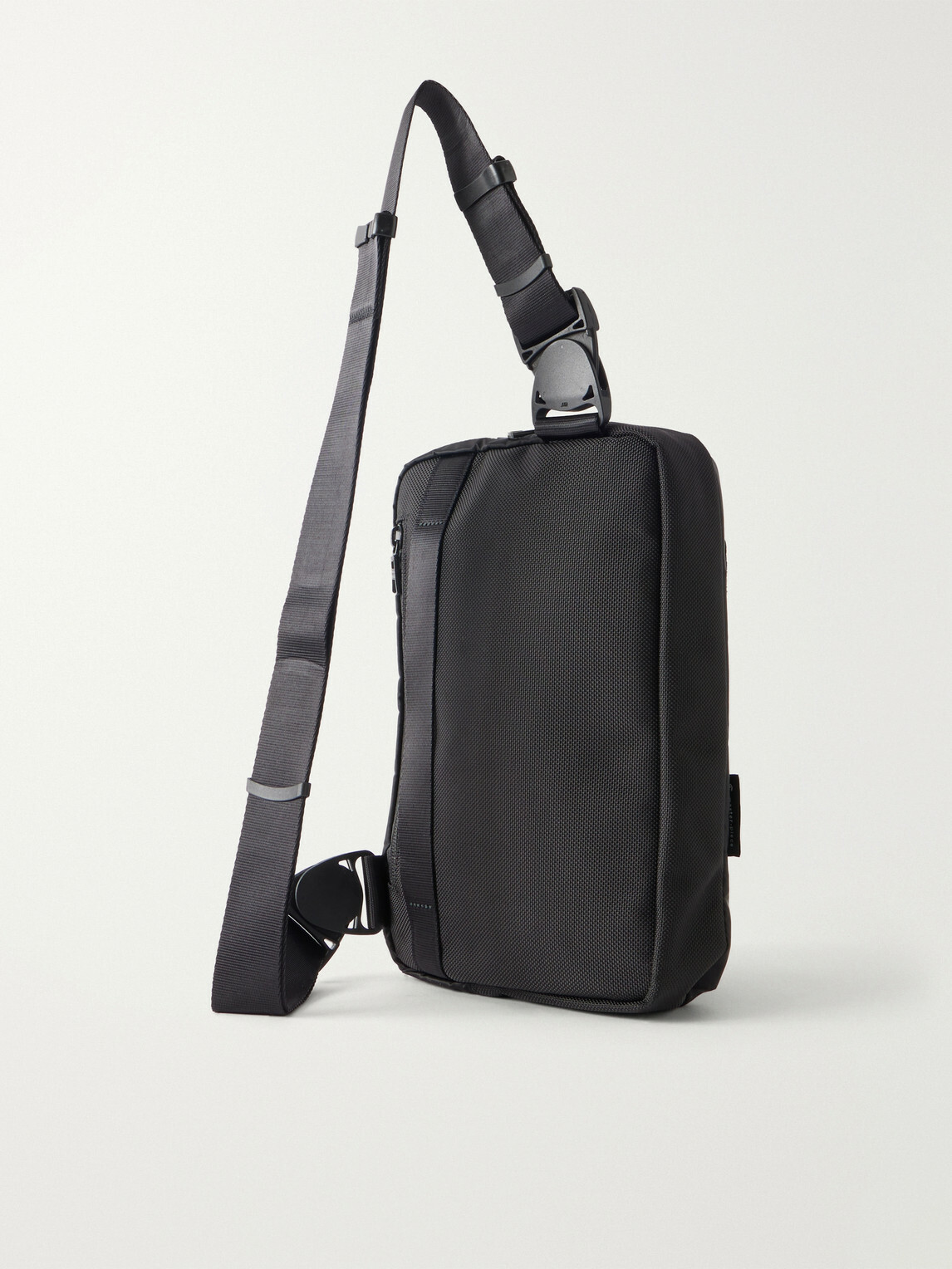 Master-Piece - Sling Suede and Leather-Trimmed Nylon-Twill Messenger Bag