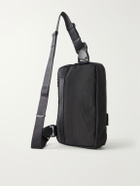 Master-Piece - Sling Suede and Leather-Trimmed Nylon-Twill Messenger Bag