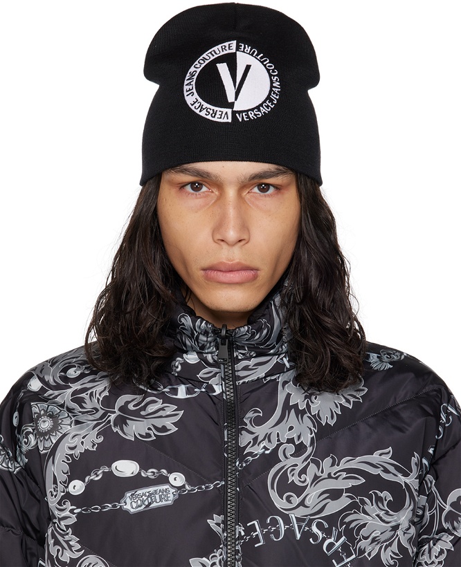 Photo: Versace Jeans Couture Black Embroidered Beanie