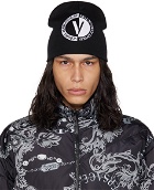 Versace Jeans Couture Black Embroidered Beanie
