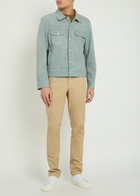Frame Suede Trucker Jacket Light Blue