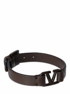 VALENTINO GARAVANI - Tone-on-tone V Logo Leather Bracelet