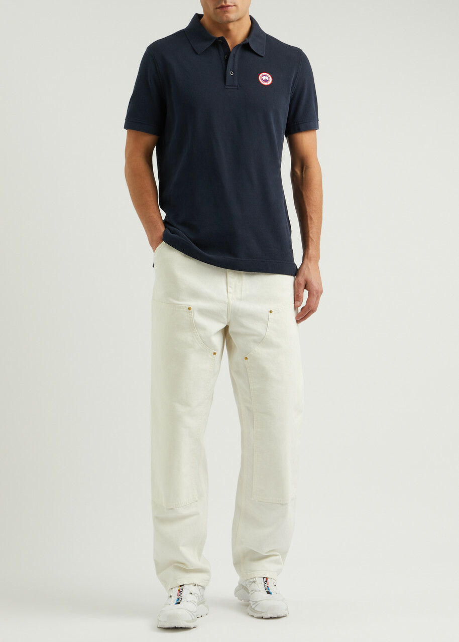 Canada Goose Beckley Logo Piqué Cotton Polo Shirt Navy
