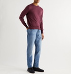 Canali - Striped Mélange Cotton Sweater - Burgundy