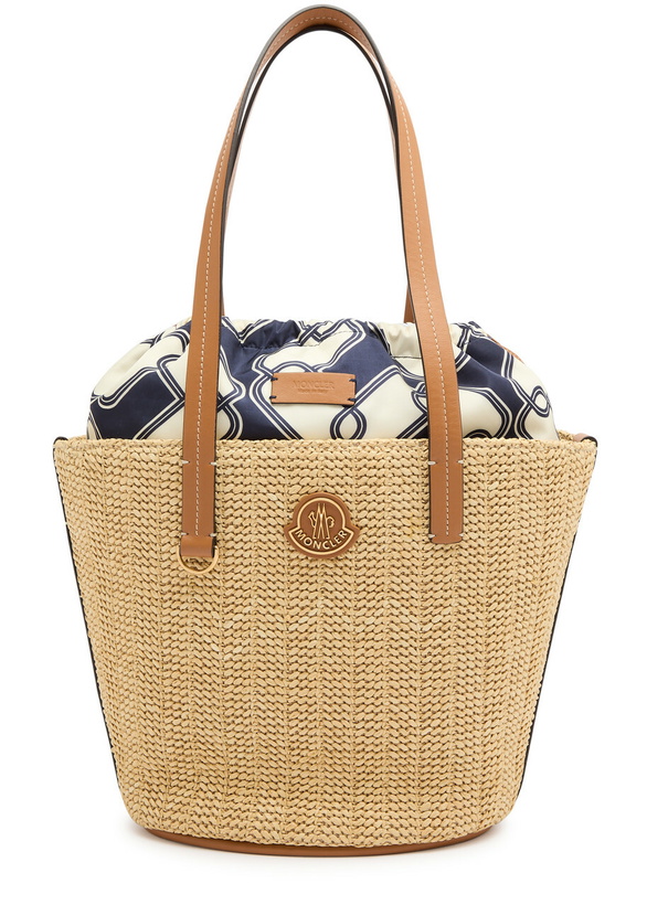 Photo: Moncler Hubba Small Raffia Tote - Beige - One Size