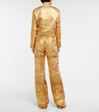 Valentino Golden Wings wide-leg brocade pants