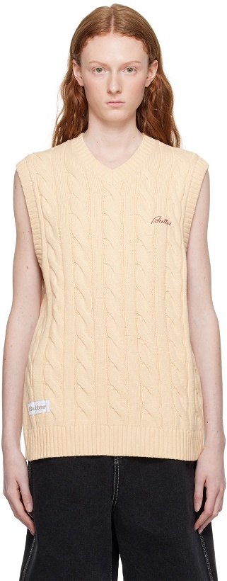 Photo: Butter Goods Off-White Cable Knit Vest