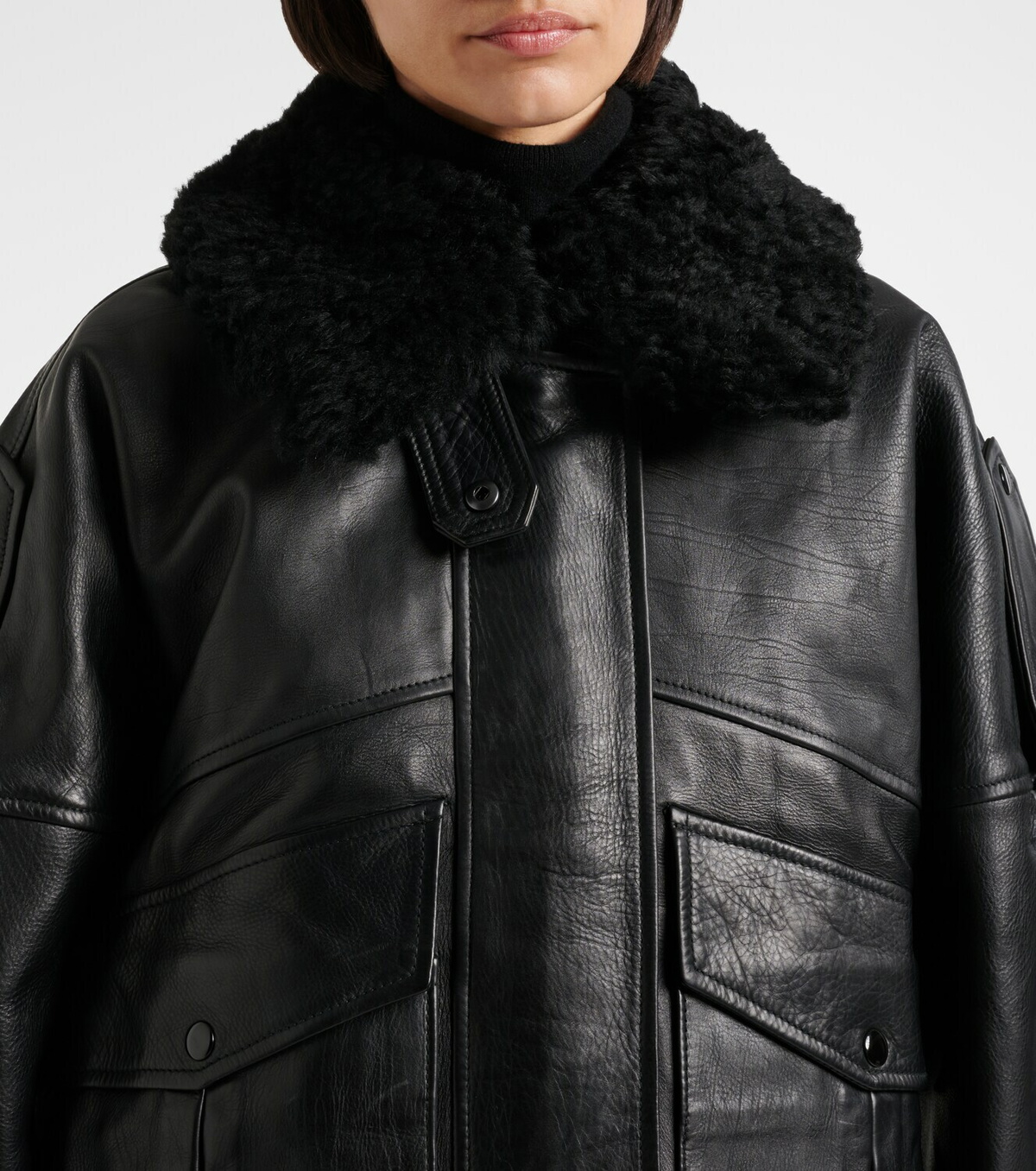 Agolde Avril oversized leather jacket